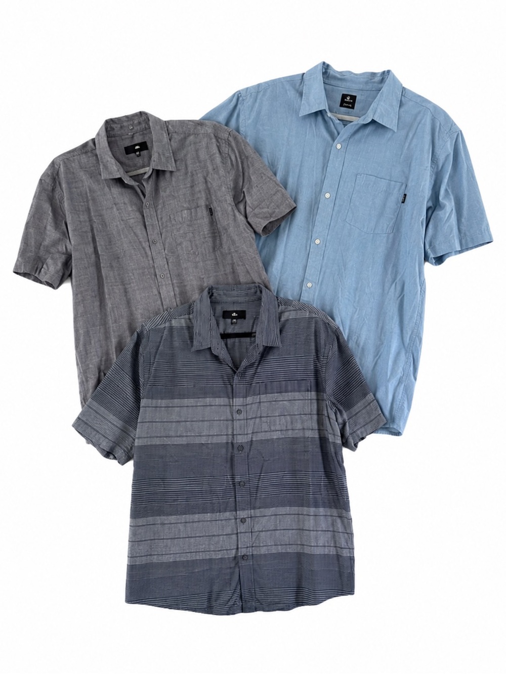Size XXL Lot of 3 Ripzone Men’s Comfort Stretch Short Sleeve Button Up Shirts